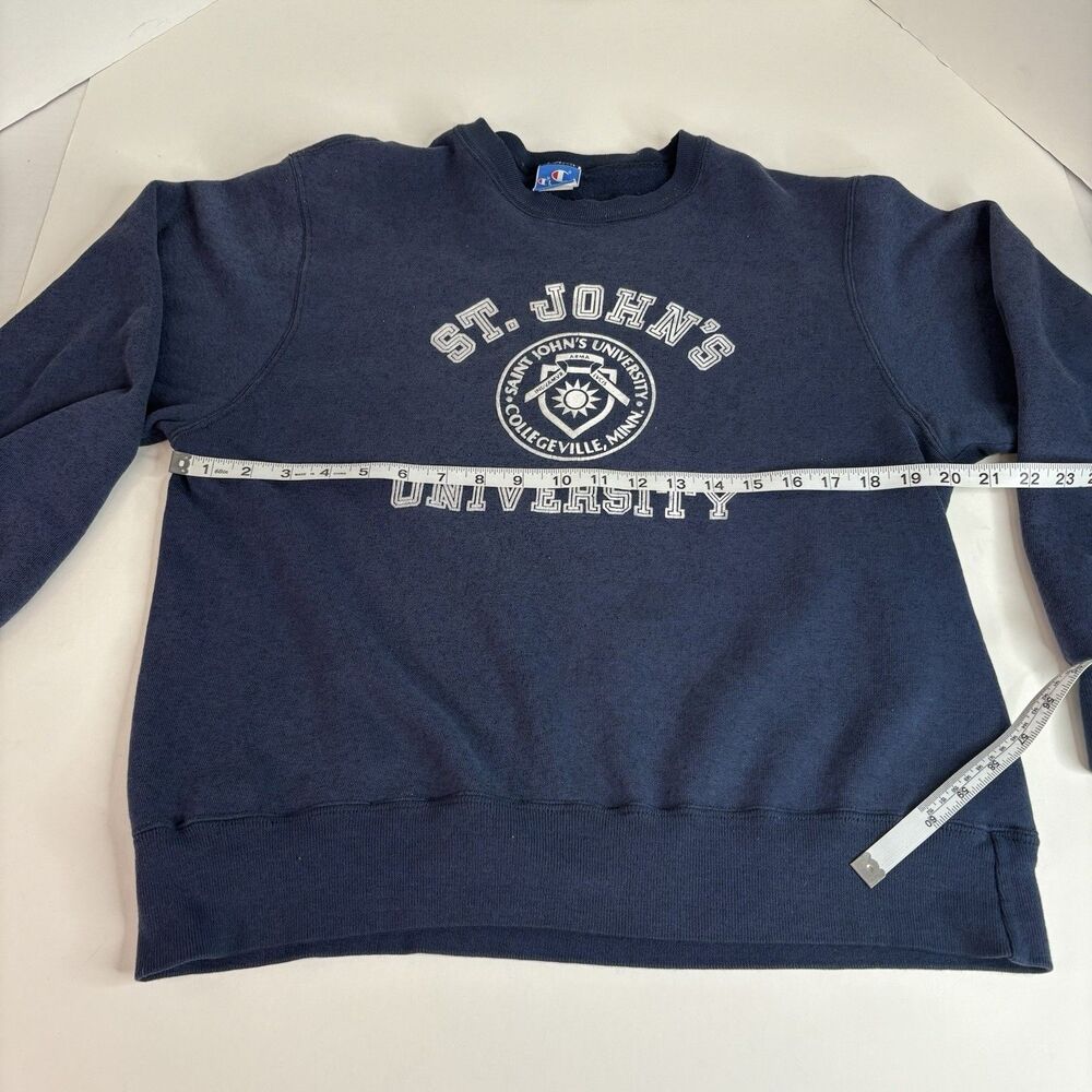 Vintage St John’s University Crewneck Sweatshirt, Large, Dark Blue, Champion, - Picture 6 of 9